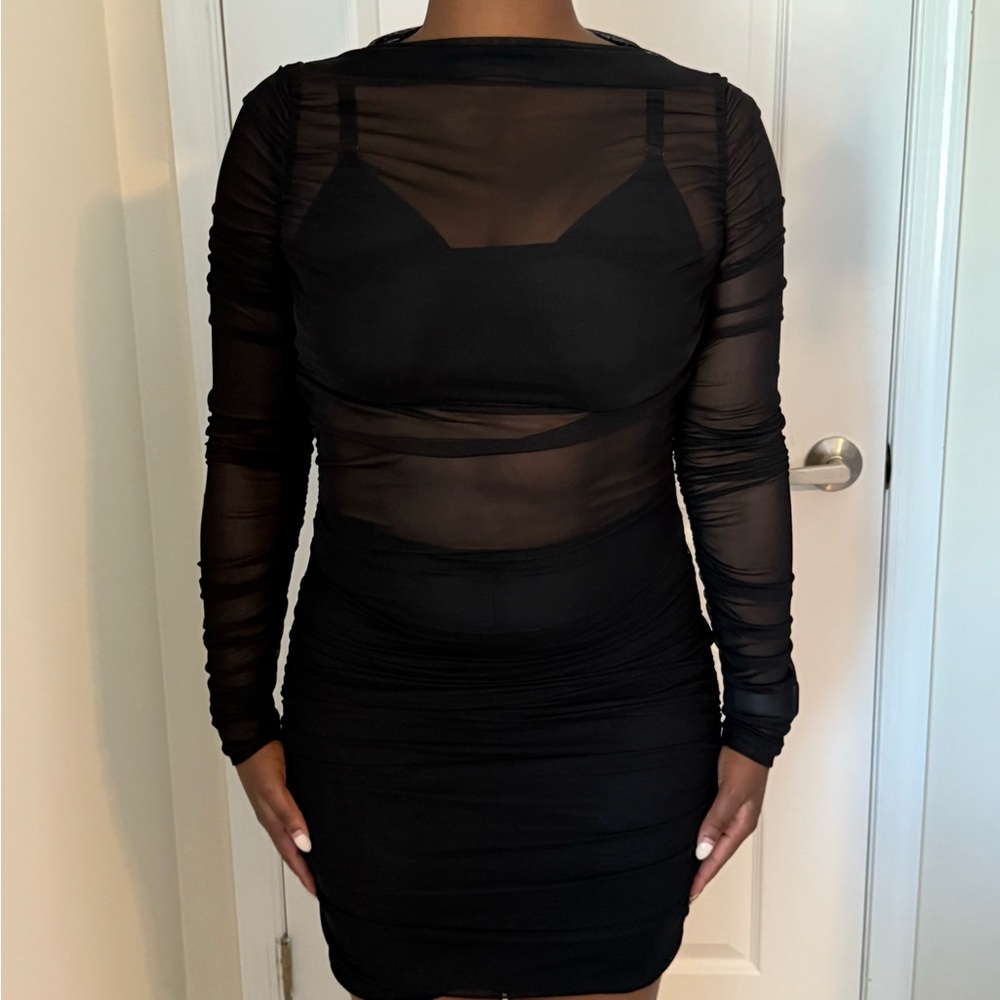 Fashion Nova Black Long Sleeve Dress